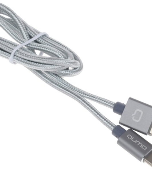 Кабель QUMO 32962 USB-A на Type-C, силиконовый, 1м, 3A, 18W (серый)