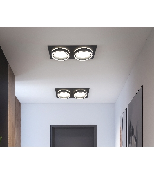 Светильник Ambrella light TN52424/2 BK/FR черный/белый матовый GX53 max 12W 210*105*45