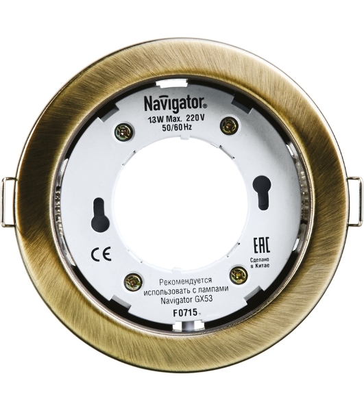 Светильник светодиодный Navigator ДВО NGX-R1-007-GX53 220В GX53 IP20 черненая бронза