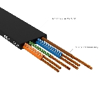 Патч-корд GCR PROF плоский прямой 3.0m, UTP медь cat.6, черный, 30 AWG, ethernet high speed 10 Гбит/с, RJ45, T568B, GCR-52870, фото4