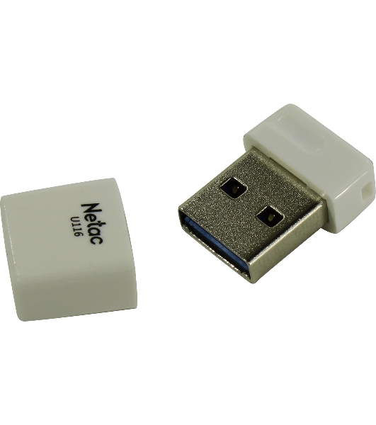 Флешка USB Netac U116 (NT03U116N-064G-20WH), 64Gb, USB 2.0, R/W 70/30, белый