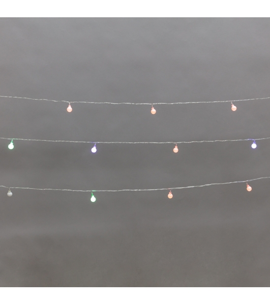 Гирлянда светодиодная Neon-night Шарики 5м, 20 LED, IP20, прозрачный провод, свечение мульти (RG/RB), контроллер 8 режимов, 230В