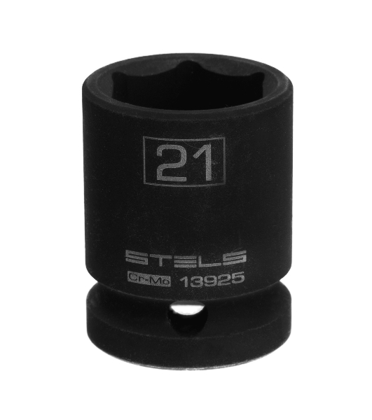 Головка ударная шестигранная Stels 21 мм, 1/2', CrMo