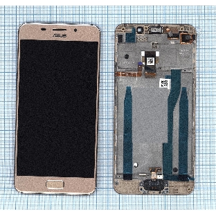 Дисплей для Asus ZenFone 3s Max ZC521TL золотой с рамкой