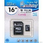 Флеш карта Smartbuy microSD 16Gb, microSDHC Class 10 (SD адаптер), фото2