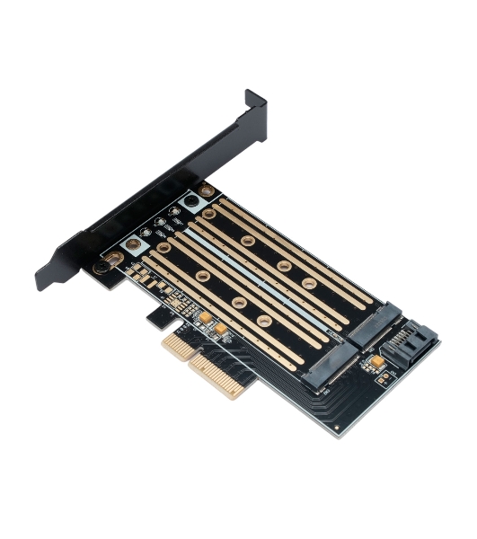 Адаптер Gembird для двух SSD M.2 (NVMe+SATA) в разъем PCI-e MF-PCIE-NVME-SATA, коробка