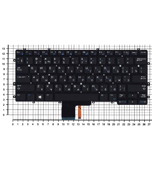 Клавиатура для ноутбука Dell Latitude 13 7370 черная с подсветкой