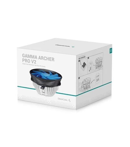 Кулер для процессора DEEPCOOL GAMMA ARCHER PRO V2 черный/синий, 120 мм, алюминий/медь, 1600 об/мин, 21 дБ, 4 pin, 110 Вт, 65.5 мм
