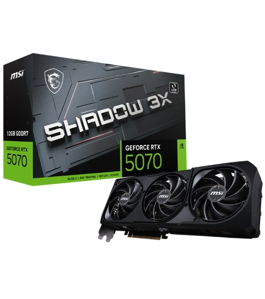 Видеокарта MSI PCI-E 5.0 RTX 5070 12G SHADOW 3X NVIDIA GeForce RTX 5070 12Gb 192bit GDDR7 2542/28000 HDMIx1 DPx3 HDCP Ret