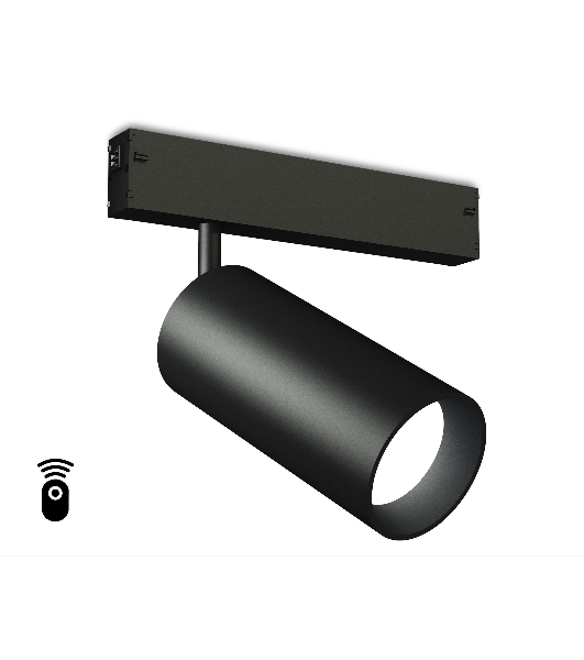 Управляемый светодиодный светильник для шинопровода Magnetic Ambrella light GL1232 BK черный IP20 24W 3000K-6400K 220V 36° D65*140 (Без ПДУ)