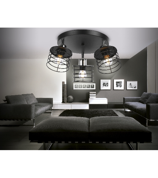 Светильник Ambrella light TR8092/3 BK/CH черный/хром E27*3 max 40W D372*190