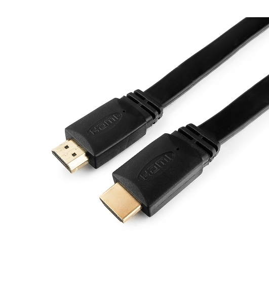 Кабель Cablexpert HDMI CC-HDMI490-15, 19M/19M, v2.0, медь, позол.разъемы, экран, плоский кабель, 1м, черный, пакет