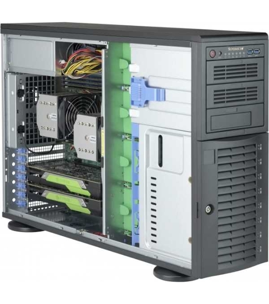 Корпус компьютерный SuperMicro Black 4U Tower SC743AC SQ with SAS3, USB3, 1200W PWS,RoH