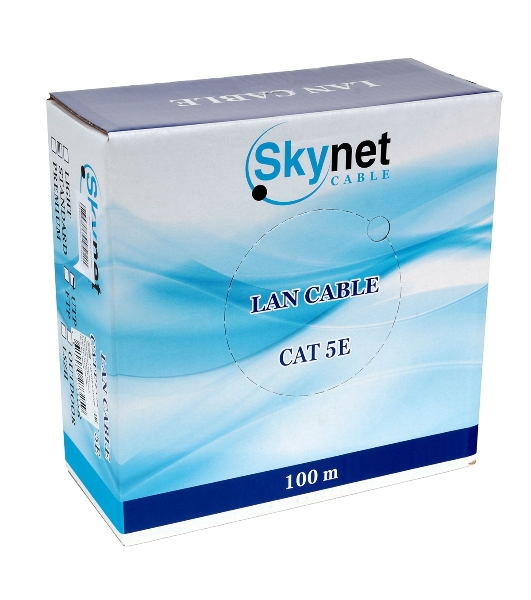 Кабель SkyNet Standart UTP indoor 4x2x0,48, медный, FLUKE TEST, кат.5e, однож., 100 м, box, серый