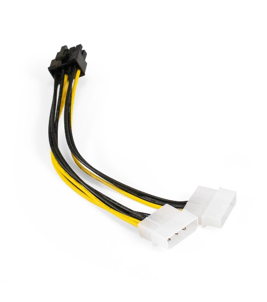 Переходник питания PCI-Express 8pin ExeGate EX-CC-PSU-62 (от 2х разъемов Molex (IDE) блока питания, 0,15м)