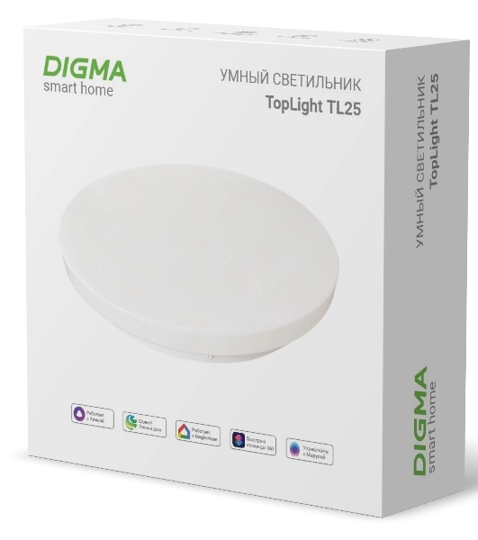 Умный светильник Digma TopLight TL25 потолоч. белый (TL25)