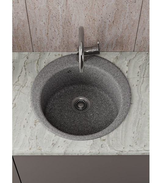 Мойка для кухни BAU Dream Pro D 48, без выпуска, серый камень