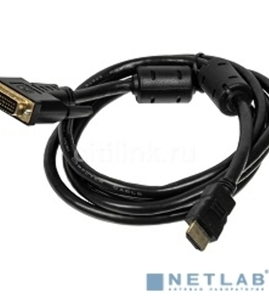 Кабель DVI Buro HDMI19 (m)/DVI-D(m) 1.8м феррит.кольца позолоченные контакты