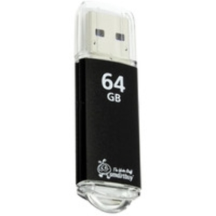 Флешка USB SmartBuy V-Cut black (SB64GbVC-K3), 64Gb, USB 2.0, R/W 25/15, черный