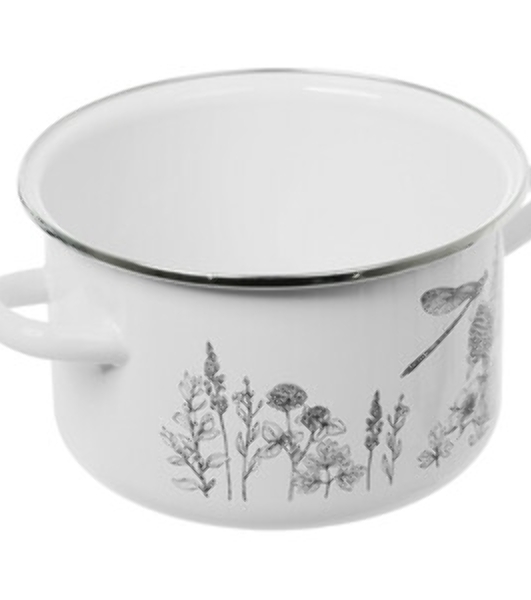 Кастрюля Appetite 1RD181M Flora-2, эмалированная, 3 л