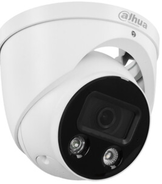 Уличная купольная IP-видеокамера TiOC DAHUA DH-IPC-HDW3849HP-AS-PV-0280B-S5 с ИИ и активным сдерживанием 8Мп; 1/2.7” CMOS; объектив 2.8мм, видеоаналитика, ИК 30м, LED 30м, IP67, корпус: металл