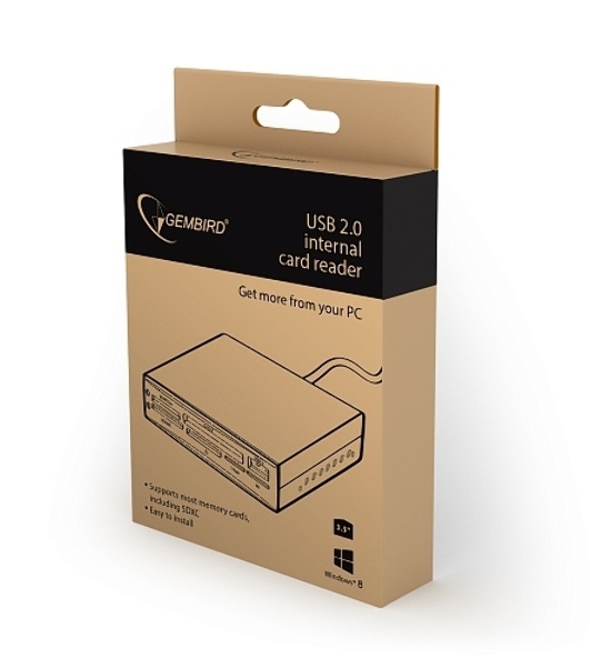 Кард-ридер Gembird FDI2-ALLIN1-02-B/черный/SD/T-Flash/Micro-SD/Micro-SDHC/Micro-SDXC/USB 2.0/метал