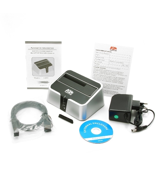 Док-станция для HDD AgeStar 3CBT2 SATA II пластик серебристый 1