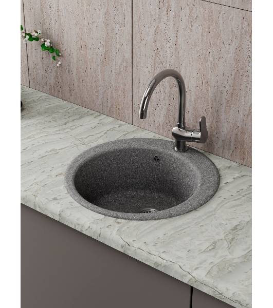 Мойка для кухни BAU Dream Pro D 48, без выпуска, серый камень