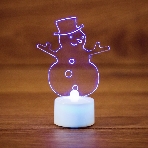 Фигура светодиодная на подставке 'Снеговик в шляпе 2D', RGB, фото 1