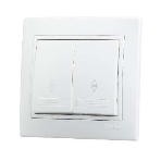 Выключатель LEZARD 701-0202-106 серия скр.проводки Мира проходной двойной белый, фото 1