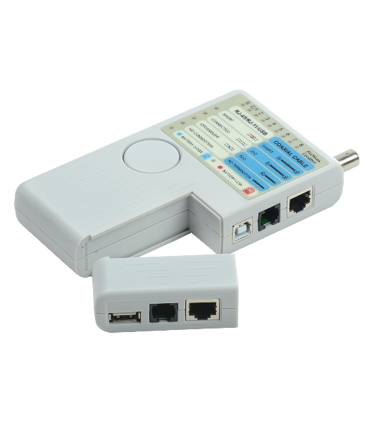 Тестер для витой пары ITK 4в1 RJ45/RJ11/BNC/USB с элем. пит.