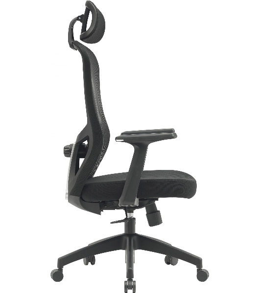 Кресло компьютерное Cactus CS-MC515-BK черный, сиденье черный, сетка/ткань, с подголов. крестов. пластик, пластик черный