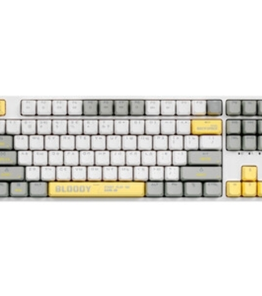 Клавиатура проводная A4Tech Bloody S87 Energy (S87 USB ENERGY WHITE) USB белый/желтый
