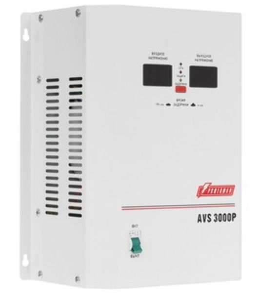 Стабилизатор напряжения Powerman AVS-P Voltage Regulator 3000VA, Digital Indication, Wall Mount, Hardwire Input/Output, 230V, 1 year warranty, White