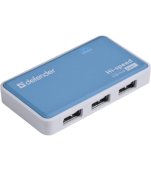 Концентратор USB Defender Quadro Power, USB, адаптер/через USB, блок питания