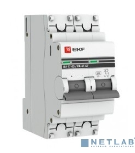 Выключатель автоматический EKF mcb4763-2-63C-pro 2P 63А (C) 4,5kA ВА 47-63 EKF PROxima