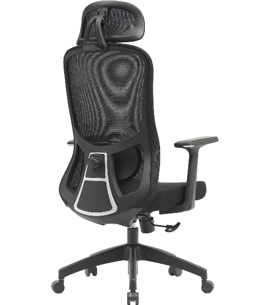 Кресло компьютерное Cactus CS-MC515-BK черный, сиденье черный, сетка/ткань, с подголов. крестов. пластик, пластик черный