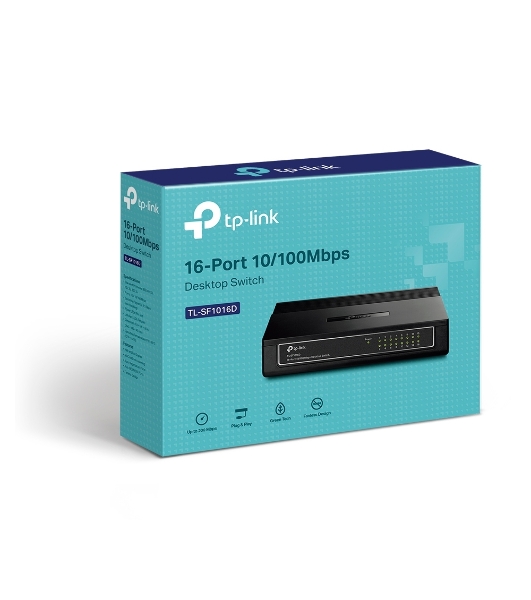 Коммутатор TP-Link SMB TL-SF1016D Коммутатор 16-port 10/100M Desktop Switch, 16 10/100M RJ45 ports, Plastic case