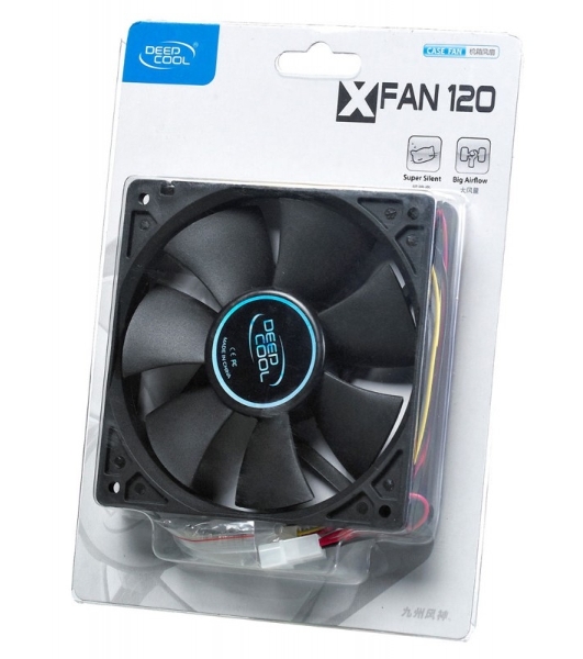 Вентилятор для корпуса DEEPCOOL XFAN 120 черный, 120 мм, 1300 об/мин, 23.7 дБ, 3 pin