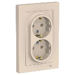 Розетка 2-м AtlasDesign с заземл. 16А в сборе беж. SchE ATN000224, фото5