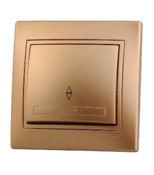 Выключатель проходной 1-кл. СП Мира 10А IP20 метал. зол. LEZARD 701-1313-105