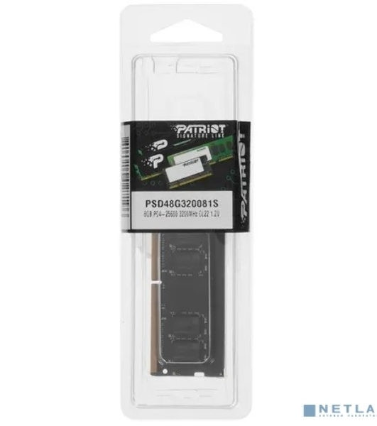 Оперативная память Patriot Signature, DDR4, 8GB (1x8 GB), 3200 MHz, CL22, SO-DIMM