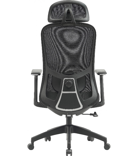 Кресло компьютерное Cactus CS-MC515-BK черный, сиденье черный, сетка/ткань, с подголов. крестов. пластик, пластик черный