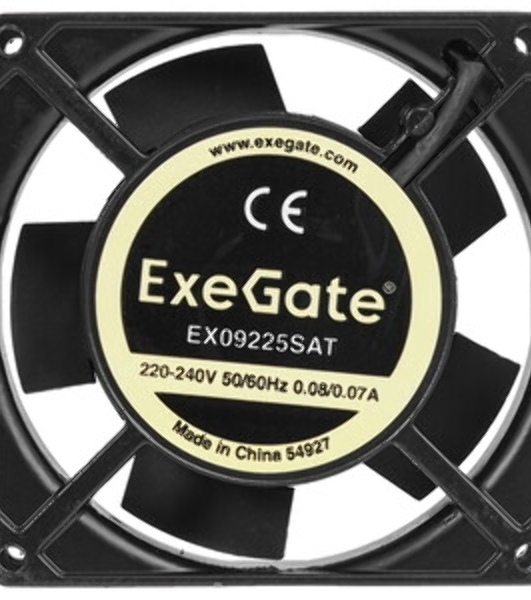 Вентилятор для корпуса ExeGate EX09225SAT черный, 92 мм, 2450 об/мин, 31 дБ