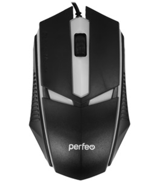 Мышь проводная оптическая Perfeo 'FACE', 3 кн, USB, черный, GAME DESIGN, 7 цв. подсветка, 1000 DPI