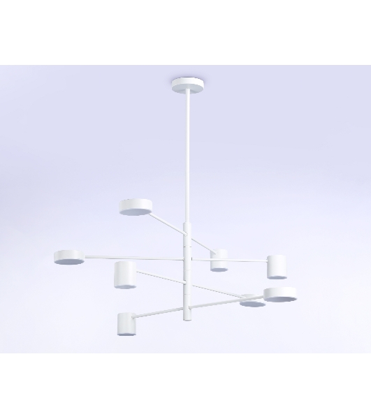 Подвесной светодиодный светильник Ambrella light FL51688/8 WH белый 3000K/4200K/6400K 48W D900*1000 (Без ПДУ)