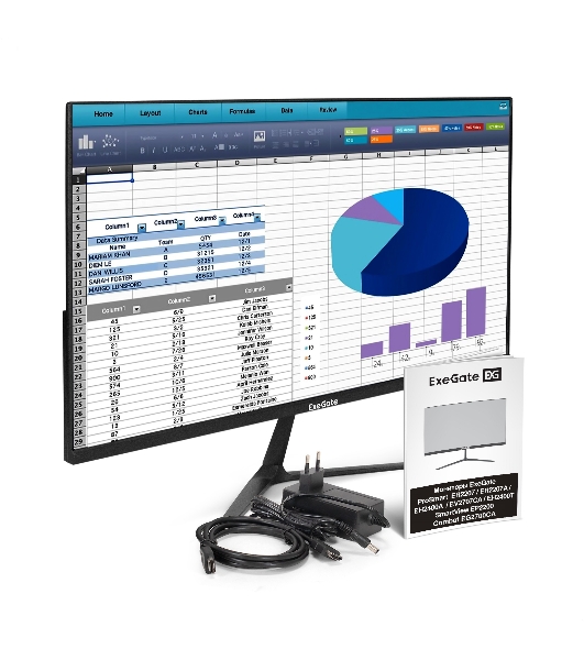 Монитор 27' LCD ExeGate EV2707CA ProSmart VA 1920x1080 100Hz 5ms 16:9 250cd 4000:1 178/178 D-Sub HDMI VESA EX300407RUS