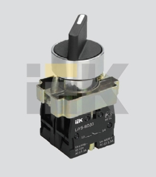 Переключатель LAY5-BD33 на 3 полож. черный I-O-II станд. ручка IEK BSW60-BD-3-K02