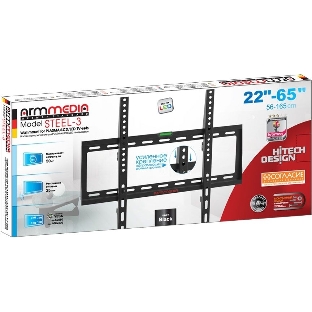 Кронштейн для телевизора Arm Media STEEL-3 new черный 22'-65' макс.50кг настенный фиксированный