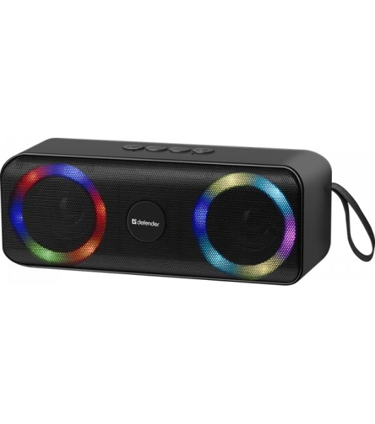 Акустическая система Defender LIGHT/BT/FM/USB/TF/AUX Q1 черный 10 Вт